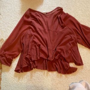 Anthropology blouse shear sleeves